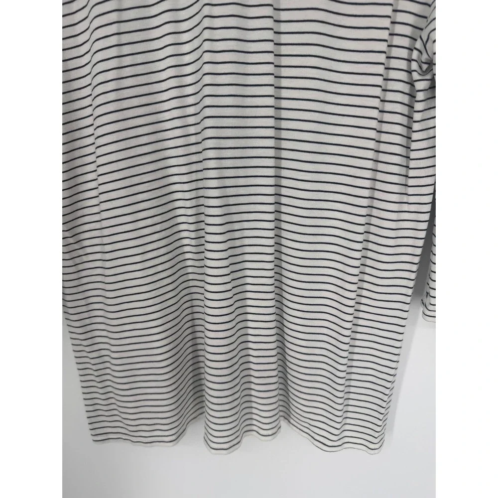 J Jill Womens Henley Top Medium Nautical Maritime Minimalist Basic Coastal Chic